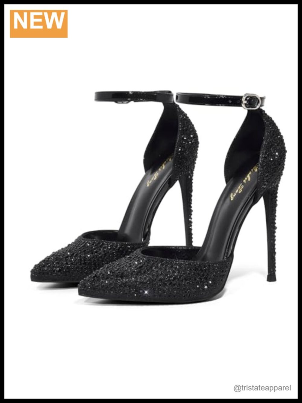 Women's Stiletto Heels Pointed Toe Ankle Strap D'Orsay Pumps Formal